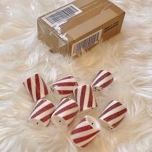 COPY - NIB Set of 8 Candy Cane Stripe LED Candles Christmas Tealights. Festive …